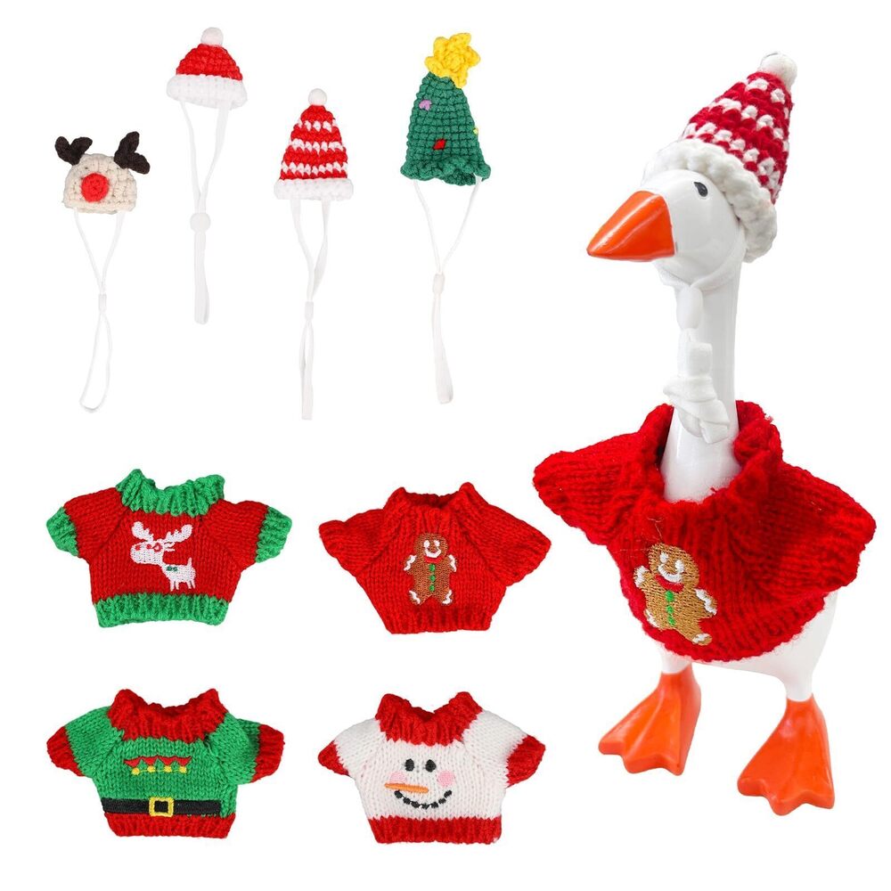 4991 4 Set Goose Outfits for 7in/17.8cm, Christmas Desktop Goose Costume